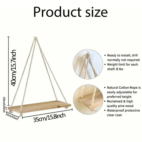 Urban Hemp Rope Hanging Shelf