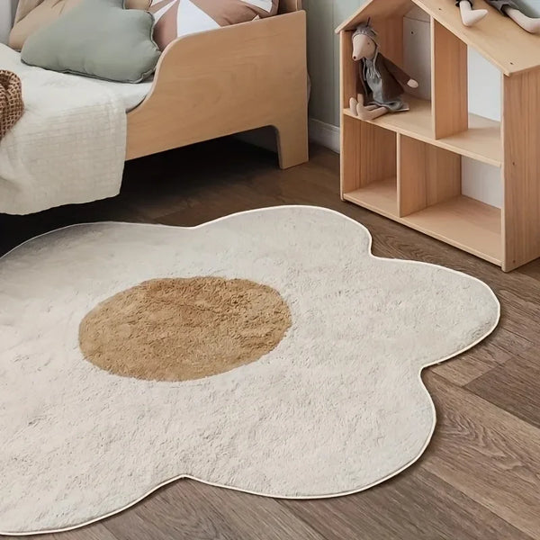Soft Fluffy Irregular Flower Rug