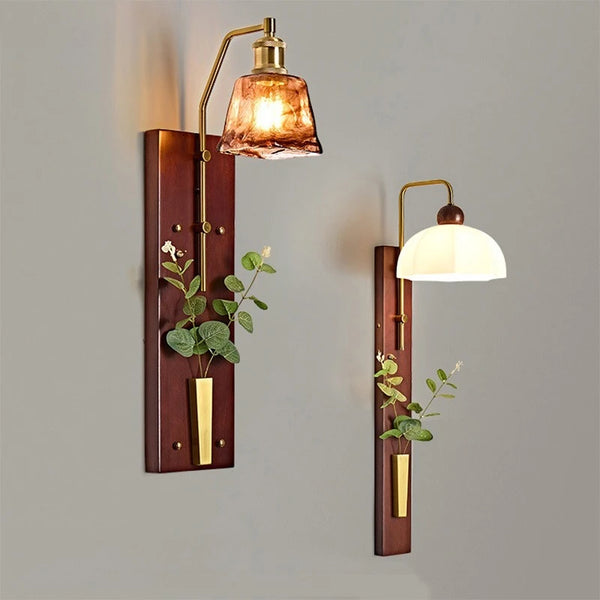 Vintage Wood LED Wall Lamp